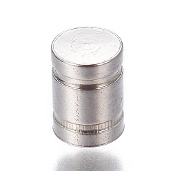 Нержавеющая Сталь Цвет Устойчивы к потускнению 201 наконечники шнура из нержавеющей стали, желобчатый, колонка, цвет нержавеющей стали, 5.5x4 мм, отверстие : 3 мм