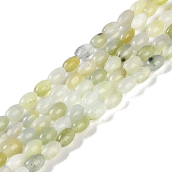 New Jade Natural New Jade Beads Strands, Oval, 6.5x4.5mm, Hole: 0.9mm, about 62~63pcs/strand, 15.16''(38.5cm)