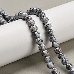 Светлый Стально-синий Синтетических нитей бирюзовые бусы, круглые, окрашенные, окрашеные, светло-стальной синий, 7.5~8 мм, отверстие : 1 мм, около 50 шт / нитка, 13.78'' (35 см)