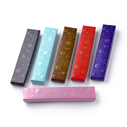 (52) Непрозрачная лаванда Картонная коробка ювелирных изделий ожерелья, с губкой внутри, прямоугольные, разноцветные, 21x4.5x2 см
