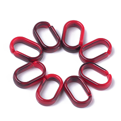 Roja Anillos de enlace de acrílico, conectores de enlace rápido, estilo de imitación de piedras preciosas, para hacer cadenas de cable, oval, rojo, 18.5x11.5x5 mm, medida interior: 14x7 mm, sobre 1130 pcs / 500 g