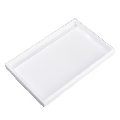 White Organic Acrylic Jewelry Displays, for Rhinestone, White, 28x18.1x2.5cm, Inner Diameter: 26.4x16.4cm