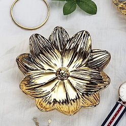 Цветок Позолоченная керамическая тарелка для ювелирных изделий, лоток для хранения колец, , серьга, цветок, 140 мм