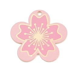 Pink Подвески из сплава , стойки покрытие, , окрашеные, без кадмия, без никеля и без свинца, золотые, розовые, 23x23.5x1 мм, отверстие : 1.6 мм