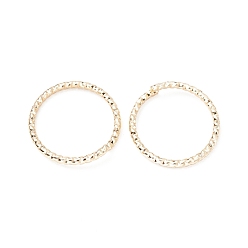 Настоящее золото 14K Латунные витые открытые прыжковые кольца, долговечный, без кадмия и без свинца, алмазная огранка текстурированная круглая, реальный 14 k позолоченный, 12x1 мм, 18 датчик, внутренний диаметр: 10 мм
