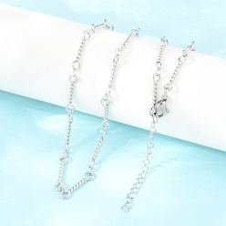 Нержавеющая Сталь Цвет 4мм 304 Цепочка из нержавеющей стали с витыми звеньями для женщин и мужчин, не тускнеет, цвет нержавеющей стали, 17.91 дюйм (45.5 см)