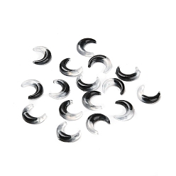 Black Luminous Transparent Resin Decoden Cabochons, Glow in the Dark Moon, Black, 10.5x8.5x2.5mm