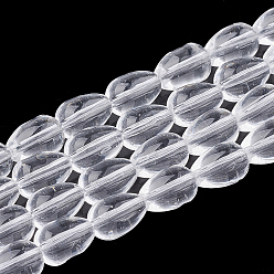 Clair Chapelet de perles en verre baking paint, larme, clair, 9x6.5mm, Trou: 1mm, Environ 86 pcs/chapelet, 30.7 pouce