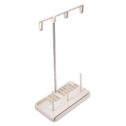 White Plastic Sewing Thread Holder, 3 Spool Thread Stand Holder, for Sewing Machine Home Quilting Tools, White, 20.5x11.5x33.4cm