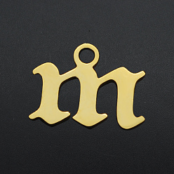 Letter M 201 Edelstahl Reize, Laserschnitt, Buchstabe, golden, letter.m, m: 7x9x1 mm, Bohrung: 1.2 mm