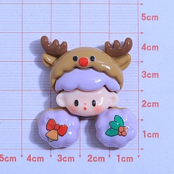 Светло-коричневый Рождественская серия из непрозрачной смолы декодирует кабошоны, милашка, загар, 40x35 мм