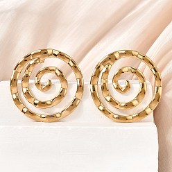 Золотой 304 из нержавеющей стали серьги, спиральный вихрь, золотые, 35 мм