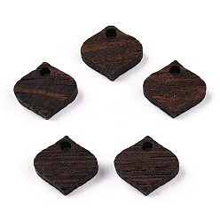 Coconut Brown Natural Wenge Wood Rhombus Charms, Undyed, Coconut Brown, 11.5x12.5x3.5mm, Hole: 1.8mm