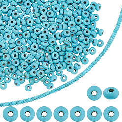 Синтетическая Бирюза 3 нити синтетические бирюзовые бусины нити, окрашенные, рондель, 4x2 мм, отверстие : 1 мм, около 190 шт / нитка, 14.76~15.35 (37.5~39 см)