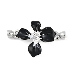 Платина Застежки-застежки из латуни с эмалью, без кадмия, без никеля и без свинца, цветок, платина, 43x26 мм