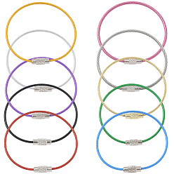 (52) Непрозрачная лаванда 40 шт. 10 стильные прочные 304 брелки из нержавеющей стали, брелоки с пластиковым покрытием для улицы, подвесные багажные бирки и держатели идентификационных бирок, разноцветные, 150~160 мм, 4 шт / стиль