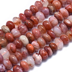 Red Agate Натуральный красный агат бисер нитей, рондель, 9.5~10x6~7 мм, отверстие : 1 мм, около 64~65 шт / нитка, 15.35 дюйм ~ 15.55 дюйм (39~39.5 см)