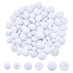 Белый 72 шт. 3 стили 1 пуговицы с алюминиевой ножкой и отверстием для ткани, с пластиковым, полукруглый, белые, 10~14.5x8.5~11 мм, отверстие : 2~3x2~3 мм, 24 шт / стиль