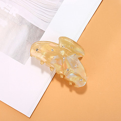 Золотистый Акриловые коготь заколки, со стразами, аксессуары для волос для девочек, золотые, 40x71x24 мм