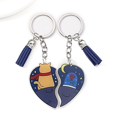 Полуночно-синий 2 акриловые брелки для ключей, украшения для сумок и кошельков, темно-синий, 8.5x5.5 см