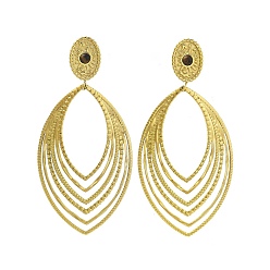 Настоящее золото 18K 304 серьги-гвоздики из нержавеющей стали с натуральным тигровым глазом в стиле бохо, овальные, реальный 18 k позолоченный, 66x31 мм