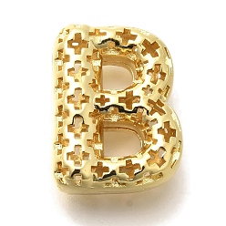 Letter B Латунные подвески, подвески с полыми буквами, стойки покрытие, долговечный, без кадмия и без свинца, В письме, 22.5x17x9 мм, отверстие : 5x2.7 мм