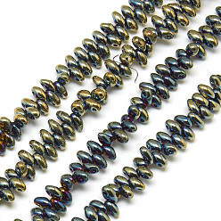 Темно-Золотистый Гальваническая сетка 2, Чешские Бусины, темные золотарник, 4.5~5x3~3.5x2~2.5 мм, отверстие : 1 мм, около 336 шт / нитка, 23.2 дюйм