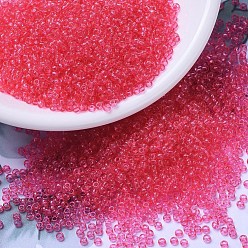 (RR1308) Dyed Transparent Bubble Gum Pink MIYUKI Round Rocailles Beads, Japanese Seed Beads, (RR1308) Dyed Transparent Bubble Gum Pink, 11/0, 2x1.3mm, Hole: 0.8mm, about 5500pcs/50g