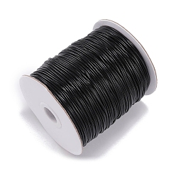 Черный Кожзаменитель шнуры, Аксессуары для ожерелья и браслета своими руками, чёрные, 1.5 мм, около 174.98 ярдов (160 м) / рулон