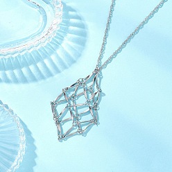 Нержавеющая Сталь Цвет 304 подвеска из нержавеющей стали в виде пустого мешочка в технике макраме, ожерелья из сингапурской цепи, не тускнеет, цвет нержавеющей стали, 29.53 дюйм (75 см)