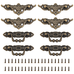 Античная Бронза Ручка коробки из цинкового сплава, аксессуары для шкатулки, античная бронза, 8sets