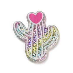 Кактус Цветные акриловые пластиковые кабошоны, кактус, 28x24.5x2 мм