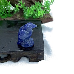 Синий Авантюрин Окрашенный и нагретый натуральный синий авантюрин скульптура витрина украшения, для домашнего офисного стола, орел, 30 мм
