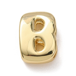 Letter B Латунные бусины, долговечный, стойки покрытие, без свинца и без кадмия, реальный 18 k позолоченный, В письме, 21x14x7 мм, отверстие : 18x4 мм