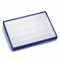 Royal Blue Wood Pendant Displays, Cover with Imitation Leather, Rectangle, Royal Blue, 24.5x35.5x3cm