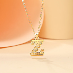 Letter Z Ожерелья с подвесками в виде инициалов из сплава, золотые, Письмо Z, 18.31 дюйм (46.5 см)