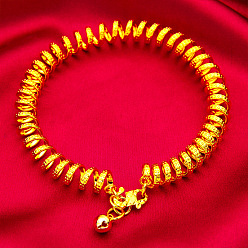 Золотой Браслеты с подвесками из латуни с пружинами для женщин, золотые, внутренний диаметр: 2-3/8 дюйм (6 см)