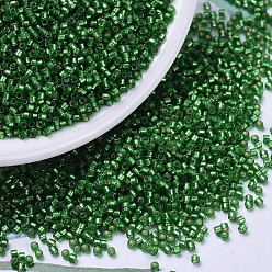 (DB0688) Dyed Semi-Frosted Silver Lined Green MIYUKI Delica Beads, Cylinder, Japanese Seed Beads, 11/0, (DB0688) Dyed Semi-Frosted Silver Lined Green, 1.3x1.6mm, Hole: 0.8mm, about 10000pcs/bag, 50g/bag