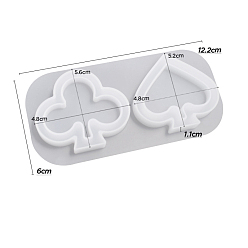 Mixed Shapes DIY Silicone Molds, Resin Casting Molds, For UV Resin, Epoxy Resin Jewelry Making, White, Mixed Shapes, 122x60x11mm