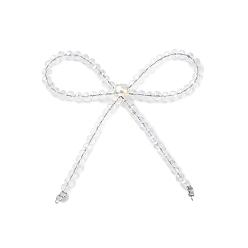 Прозрачный Ссылки на компоненты люстры-банта из сплава и стекла, платина, прозрачные, 71x66.5x8 мм, отверстие : 1x1.5 мм