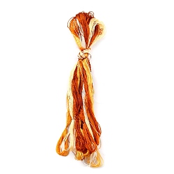 Chocolate Real Silk Embroidery Threads, Friendship Bracelets String, 8 Colors, Gradient color, Chocolate, 1mm, 20m/bundle, 8 bundles/set