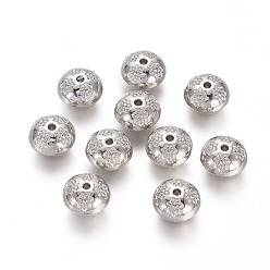Platinum Alloy Beads, Rondelle, Platinum, 10x7mm, Hole: 1.4mm