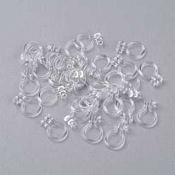 Clear Plastic Clip-on Earring Findings, for Non-Pierced Ears, Fit for Rhinestone, Clear, 11x7x2mm, fit for 2mm rhinestone
