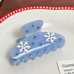 Светло-Голубой Заколки для волос в форме когтей из ацетата целлюлозы, со снежинкой, аксессуары для волос для женщин и девочек, Небесно-голубой, 80x40x52 мм