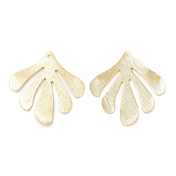 Настоящее золото 24K Стойки обшивки латунные подвески, без кадмия и без свинца, очарование листа, реальный 24 k позолоченный, 31x29x1 мм, отверстие : 1.6 мм