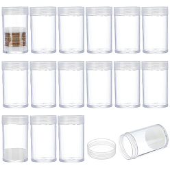 Прозрачный Коллекции пластиковых монет в колоннах, с губкой, бутылки для хранения монет, прозрачные, 33x56.5 мм, внутренний диаметр: 29 мм