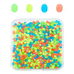 Mixed Color 1000Pcs Silicone Beads, Oval, Focal Beads, Mixed Color, 4x3mm, Hole: 0.9mm