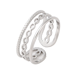 Нержавеющая Сталь Цвет Не тускнеет 304 открытое манжетное кольцо из нержавеющей стали, широкое кольцо для женщин, цвет нержавеющей стали, внутренний диаметр: 17 мм