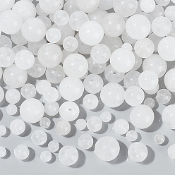 Белый 4 нити 4 стили круглые нити из натурального белого нефрита, белые, 4~11 мм, отверстие : 1 мм, 1 прядь / стиль