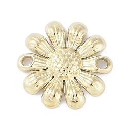 Настоящее золото 14K 304 подвески для соединителей из нержавеющей стали, подсолнечник, реальный 14 k позолоченный, 14x2 мм, отверстие : 1.2 мм